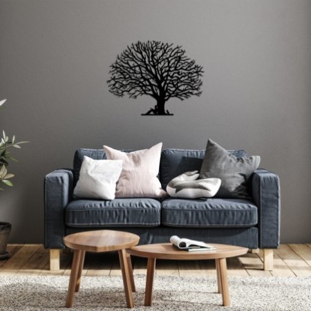 Decoración pared de metal Monumental Tree 15 negro 74x57 cm