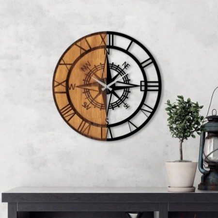 Reloj de pared madera Clock Mechanism nogal negro 56x3x56 cm