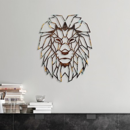 Decoración pared de metal Lion -3 multicolor 40x50 cm