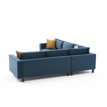 Sofá rinconera Kale Velvet Azul petróleo - 825BLC2710