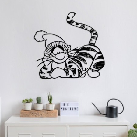 Decoración pared de metal Tigger negro 70x66 cm