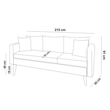 Set sofá sillón Sofia TKM07-0900 Piedra - 867UNQ1623