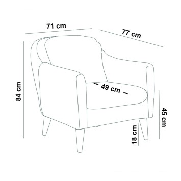 Set sofá sillón Sofia TKM07-0900 Piedra - 867UNQ1623