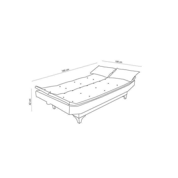 Sofá cama 3 plazas Kelebek Antracita