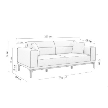 Sofá cama 3 plazas Liones Antracita - 867UNQ1369