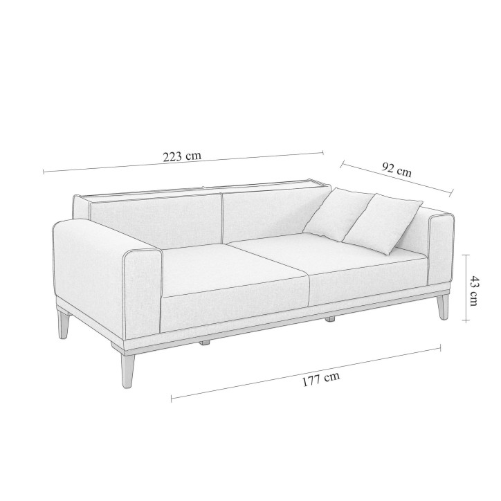 Sofá cama 3 plazas Liones Antracita