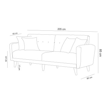 Set sofá cama sillón Aria TKM01-1053 Antracita - 867UNQ1586