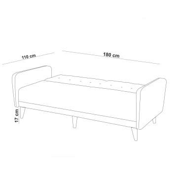 Set sofá cama sillón Aria TKM01-1053 Antracita - 867UNQ1586