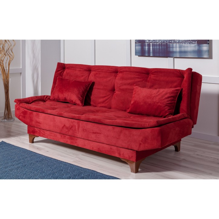 Set sofá cama sillón Kelebek TKM2-0101 Rojo burdeos