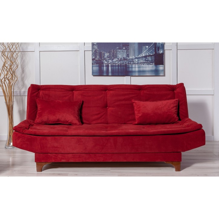 Set sofá cama sillón Kelebek TKM2-0101 Rojo burdeos