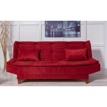 Set sofá cama sillón Kelebek TKM2-0101 Rojo burdeos - 867UNQ1610