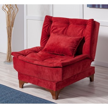 Set sofá cama sillón Kelebek TKM2-0101 Rojo burdeos - 867UNQ1610