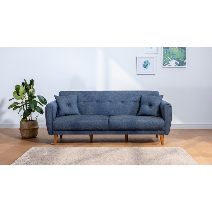 Set sofá cama sillón Aria TKM06-1048 Azul oscuro