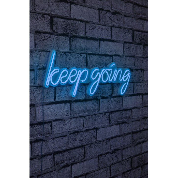 Iluminación LED decorativa de plástico Keep Going azul 53.5x18.5x2 cm