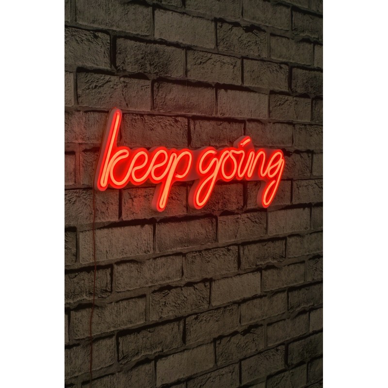 Iluminación LED decorativa de plástico Keep Going rojo 53.5x18.5x2 cm