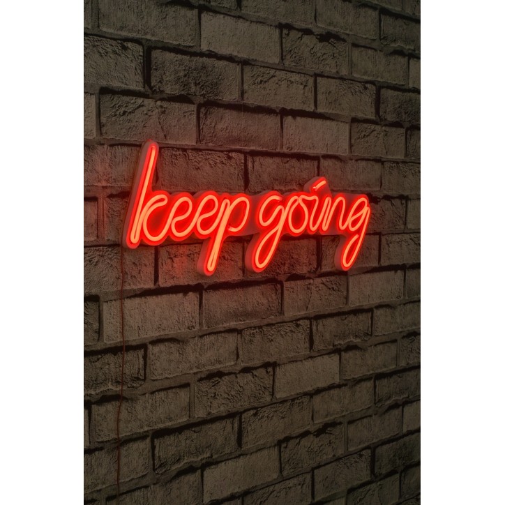 Iluminación LED decorativa de plástico Keep Going rojo 53.5x18.5x2 cm