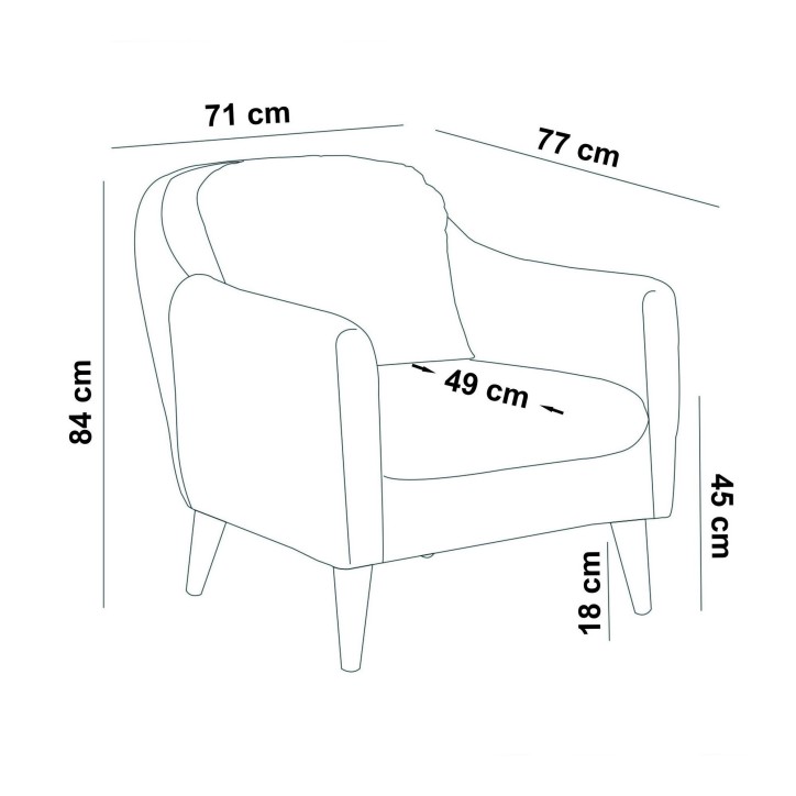 Set sofá sillón Sofia TKM03-0701 Gris