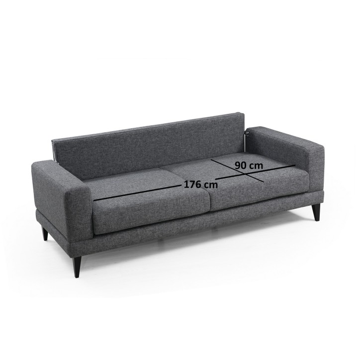 Sofá cama 3 plazas Nordic Gris oscuro