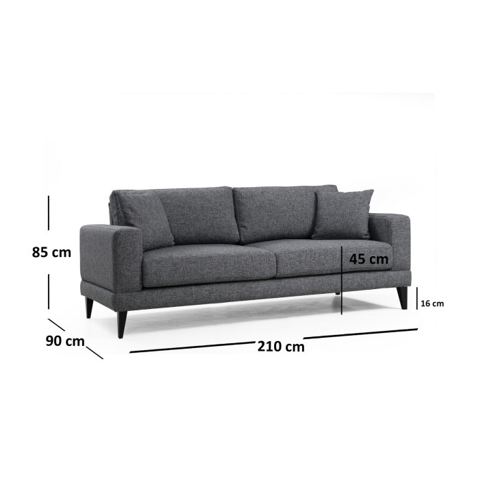 Sofá cama 3 plazas Nordic Gris oscuro