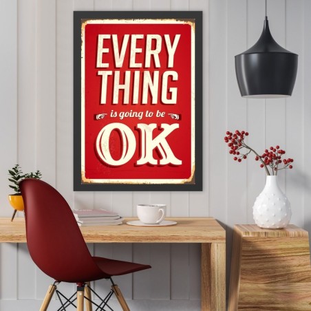 Pintura decorativa enmarcada MDF Everything OK 2 (55 x 75) multicolor 55x75 cm