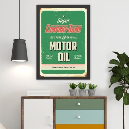 Pintura decorativa enmarcada MDF Motor Oil (55 x 75) multicolor 55x75 cm