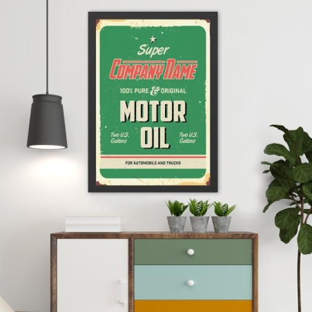 Pintura decorativa enmarcada MDF Motor Oil (55 x 75) multicolor 55x75 cm