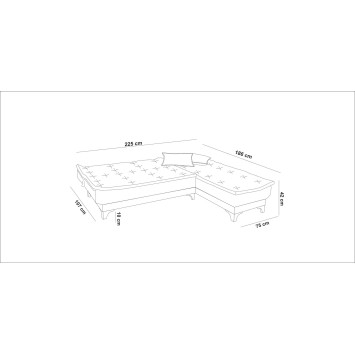 Sofá cama rinconera Kelebek derecho Azul oscuro - 867UNQ1419