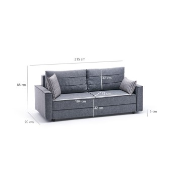 Sofá cama 3 plazas Ece Gris - 825BLC2588