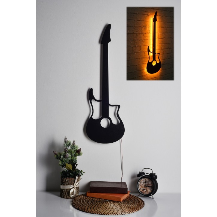 Iluminación LED decorativa Guitar amarillo 22x68 cm