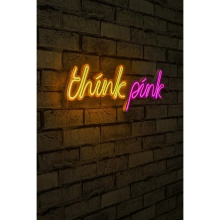 Iluminación LED decorativa de plástico Think Pink amarillo 57x19x2 cm