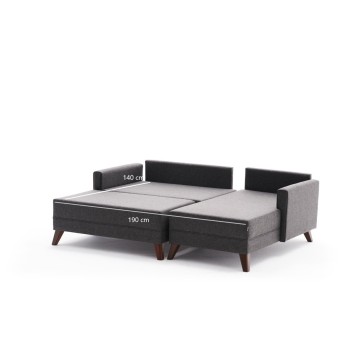 Sofá cama rinconera Bella Mini derecho Antracita - 825BLC2578