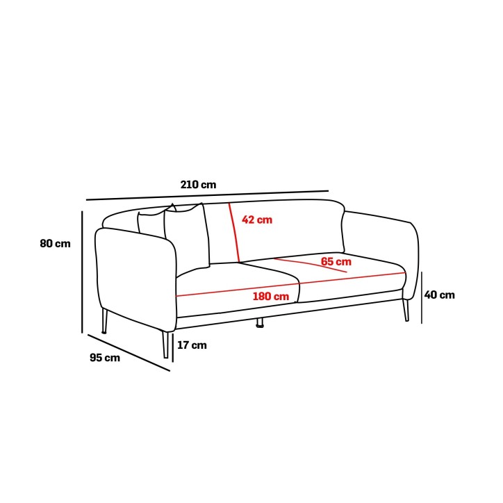 Sofá cama 3 plazas Venus Crema