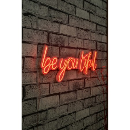 Iluminación LED decorativa de plástico Be you tiful rojo 57x19.5x2 cm