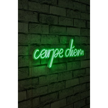 Iluminación LED decorativa de plástico Carpe Diem verde 53x20x2 cm