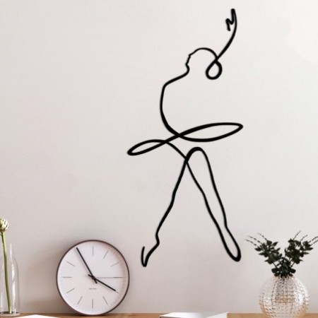 Decoración pared de metal Ballerina 2 negro 70x0.15x32 cm