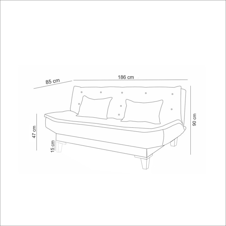 Set sofá cama sillón Santo TKM07-1005 Crema