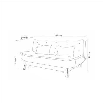 Set sofá cama sillón Santo TKM07-1005 Crema - 867UNQ1644