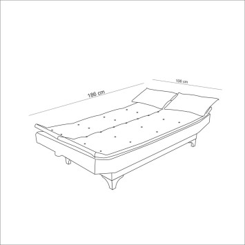 Set sofá cama sillón Santo TKM07-1005 Crema - 867UNQ1644