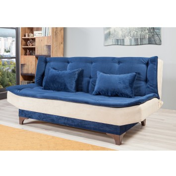 Sofá cama 3 plazas Kelebek Crema azul - 867UNQ1303