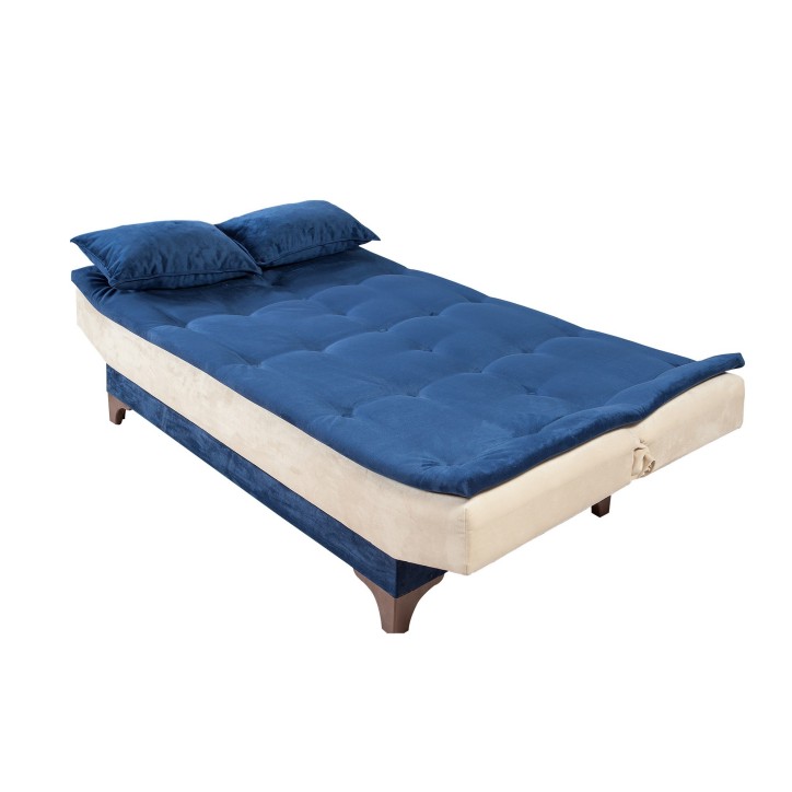 Sofá cama 3 plazas Kelebek Crema azul