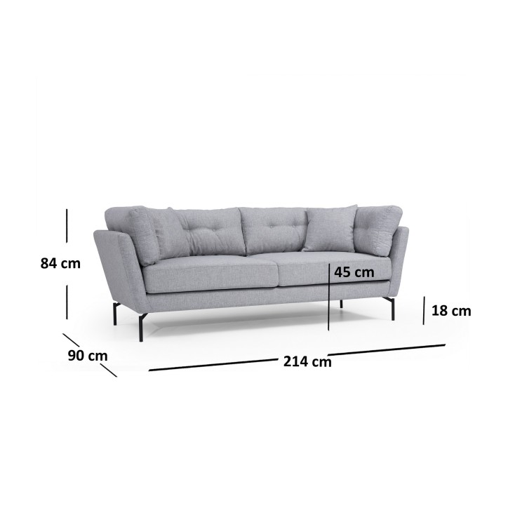 Sofá 3 plazas Mapa Gris