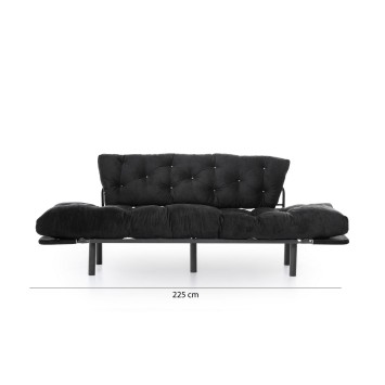 Sofá cama 3 plazas Nitta Triple Negro - 859FTN1357