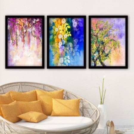 Cuadro decorativo enmarcado 3SC181 multicolor 35x45 cm (3 piezas)