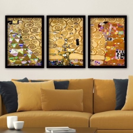Cuadro decorativo enmarcado 3SC192 multicolor 35x45 cm (3 piezas)