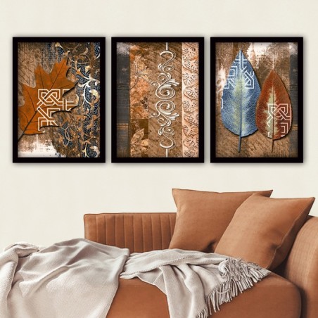 Cuadro decorativo enmarcado 3SC29 multicolor 35x45 cm (3 piezas)