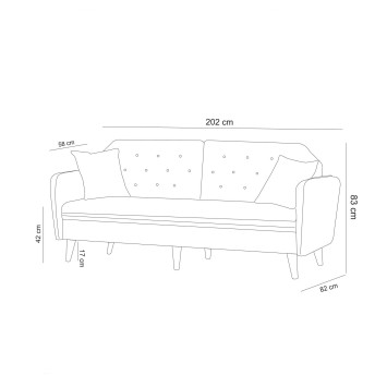 Sofá cama 3 plazas Terra Crema - 867UNQ1316