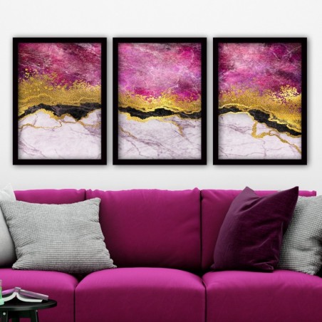 Cuadro decorativo enmarcado 3SC42 multicolor 35x45 cm (3 piezas)