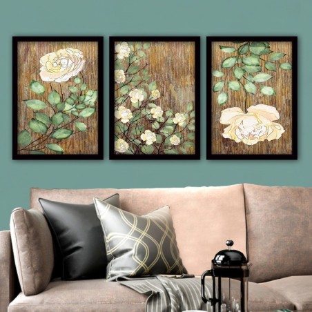 Cuadro decorativo enmarcado 3SC64 multicolor 35x45 cm (3 piezas)