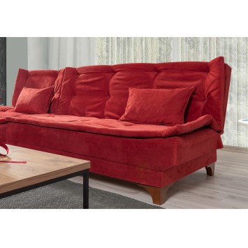 Sofá cama rinconera Kelebek derecho Rojo burdeos - 867UNQ1415