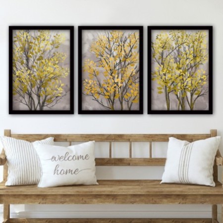 Cuadro decorativo enmarcado 3SC70 multicolor 35x45 cm (3 piezas)